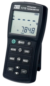 Resim TES 1318 Çift Girişli RTD Dijital Termometre